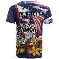 USA-American Samoa Flag Day Personalized T Shirt Bald Eagle Polynesian Tribal Pattern
