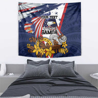 USA-American Samoa Flag Day Personalized Tapestry Bald Eagle Polynesian Tribal Pattern