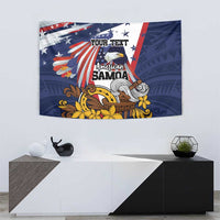 USA-American Samoa Flag Day Personalized Tapestry Bald Eagle Polynesian Tribal Pattern