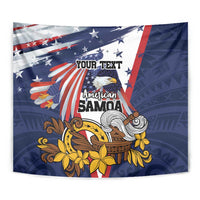 USA-American Samoa Flag Day Personalized Tapestry Bald Eagle Polynesian Tribal Pattern