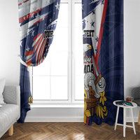 USA-American Samoa Flag Day Personalized Window Curtain Bald Eagle Polynesian Tribal Pattern