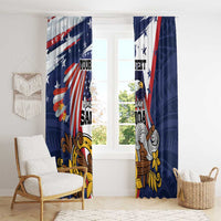 USA-American Samoa Flag Day Personalized Window Curtain Bald Eagle Polynesian Tribal Pattern