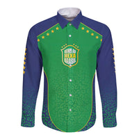 Custom Brazil Victory Dream Long Sleeve Button Shirt Rumo Ao Hexa