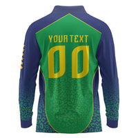 Custom Brazil Victory Dream Long Sleeve Polo Shirt Rumo Ao Hexa