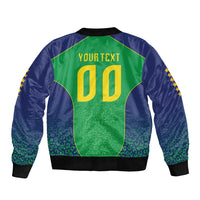 Custom Brazil Victory Dream Sleeve Zip Bomber Jacket Rumo Ao Hexa
