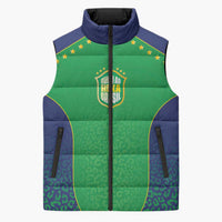 Custom Brazil Victory Dream Sleeveless Puffer Jacket Rumo Ao Hexa