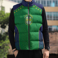 Custom Brazil Victory Dream Sleeveless Puffer Jacket Rumo Ao Hexa