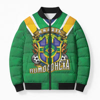 Custom Brazil WC26 Bomber Puffer Jacket Future Brasil Rumo Ao Hexa