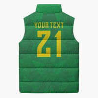 Custom Brazil WC26 Sleeveless Puffer Jacket Future Brasil Rumo Ao Hexa
