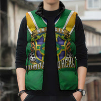 Custom Brazil WC26 Sleeveless Puffer Jacket Future Brasil Rumo Ao Hexa