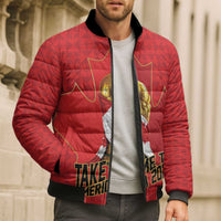 Custom Canada Football Pride Bomber Puffer Jacket Take Me To America Maple Leaf