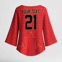 Custom Canada Football Pride Kimono Sleeve Blouse Take Me To America Maple Leaf