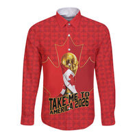 Custom Canada Football Pride Long Sleeve Button Shirt Take Me To America Maple Leaf