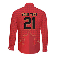 Custom Canada Football Pride Long Sleeve Button Shirt Take Me To America Maple Leaf
