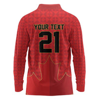 Custom Canada Football Pride Long Sleeve Polo Shirt Take Me To America Maple Leaf
