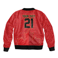 Custom Canada Football Pride Sleeve Zip Bomber Jacket Take Me To America Maple Leaf