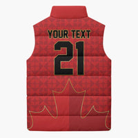 Custom Canada Football Pride Sleeveless Puffer Jacket Take Me To America Maple Leaf