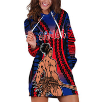 Polynesian Samoa Independence Day Hoodie Dress Polynesian Pacific Tribal - Wonder Print Shop