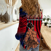 Polynesian Samoa Independence Day Women Casual Shirt Polynesian Pacific Tribal - Wonder Print Shop