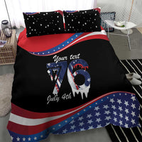Funny Ice Cream 1776 Drip Personalized Bedding Set American Flag 4th Of July