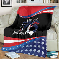 Funny Ice Cream 1776 Drip Personalized Blanket American Flag 4th Of July
