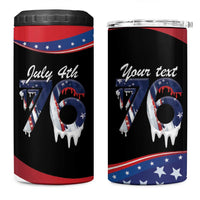 Funny Ice Cream 1776 Drip Personalized 4 in 1 Can Cooler Tumbler American Flag 4th Of July