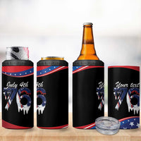 Funny Ice Cream 1776 Drip Personalized 4 in 1 Can Cooler Tumbler American Flag 4th Of July