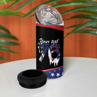 Funny Ice Cream 1776 Drip Personalized 4 in 1 Can Cooler Tumbler American Flag 4th Of July