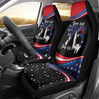 Funny Ice Cream 1776 Drip Personalized Car Seat Cover American Flag 4th Of July