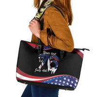 Funny Ice Cream 1776 Drip Personalized Leather Tote Bag American Flag 4th Of July