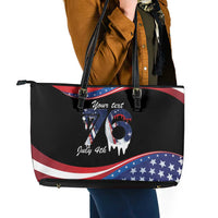 Funny Ice Cream 1776 Drip Personalized Leather Tote Bag American Flag 4th Of July