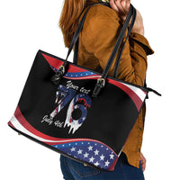 Funny Ice Cream 1776 Drip Personalized Leather Tote Bag American Flag 4th Of July