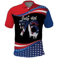 Funny Ice Cream 1776 Drip Personalized Polo Shirt American Flag 4th Of July
