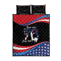 Funny Ice Cream 1776 Drip Personalized Quilt Bed Set American Flag 4th Of July