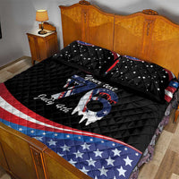 Funny Ice Cream 1776 Drip Personalized Quilt Bed Set American Flag 4th Of July