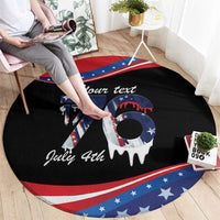 Funny Ice Cream 1776 Drip Personalized Round Carpet American Flag 4th Of July