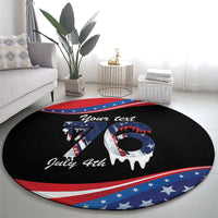 Funny Ice Cream 1776 Drip Personalized Round Carpet American Flag 4th Of July