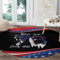 Funny Ice Cream 1776 Drip Personalized Round Carpet American Flag 4th Of July