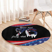 Funny Ice Cream 1776 Drip Personalized Round Carpet American Flag 4th Of July