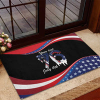 Funny Ice Cream 1776 Drip Personalized Rubber Doormat American Flag 4th Of July