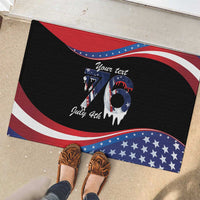 Funny Ice Cream 1776 Drip Personalized Rubber Doormat American Flag 4th Of July