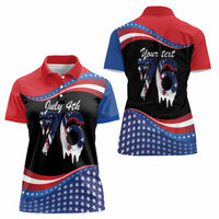 Funny Ice Cream 1776 Drip Personalized Women Polo Shirt American Flag 4th Of July