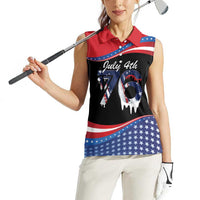 Funny Ice Cream 1776 Drip Personalized Women Sleeveless Polo Shirt American Flag 4th Of July