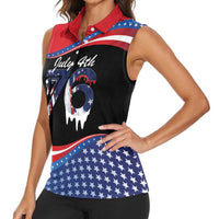 Funny Ice Cream 1776 Drip Personalized Women Sleeveless Polo Shirt American Flag 4th Of July