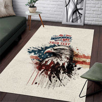 Happy Fourth of July Personalized Area Rug Bald Eagle USA Independence Day