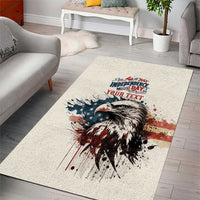 Happy Fourth of July Personalized Area Rug Bald Eagle USA Independence Day