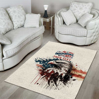 Happy Fourth of July Personalized Area Rug Bald Eagle USA Independence Day