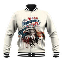 Happy Fourth of July Personalized Baseball Jacket Bald Eagle USA Independence Day