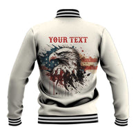 Happy Fourth of July Personalized Baseball Jacket Bald Eagle USA Independence Day