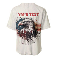 Happy Fourth of July Personalized Baseball Jersey Bald Eagle USA Independence Day